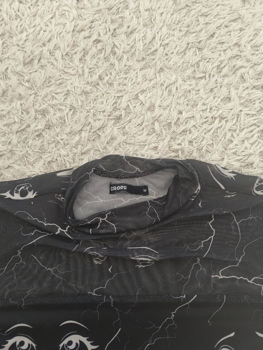 коротка сукня з довгими рукавами (сітка) чорна, розмір s-m