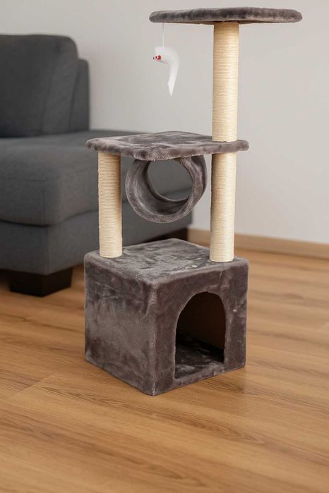 Drapak dla kota Wieża + legowisko + zabawka