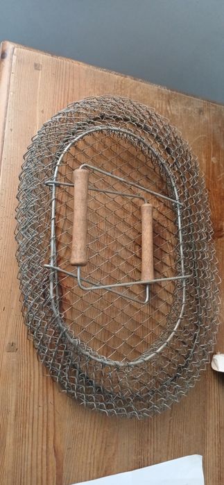 Stara siatka wędkarska,  2szt. Metalowa, nec, koszyk na ryby