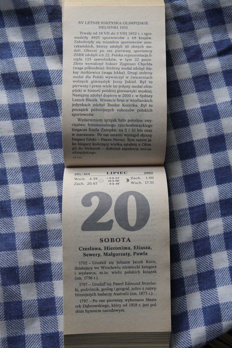 kalendarz zdzierak 2002 - pełen, stan idealny