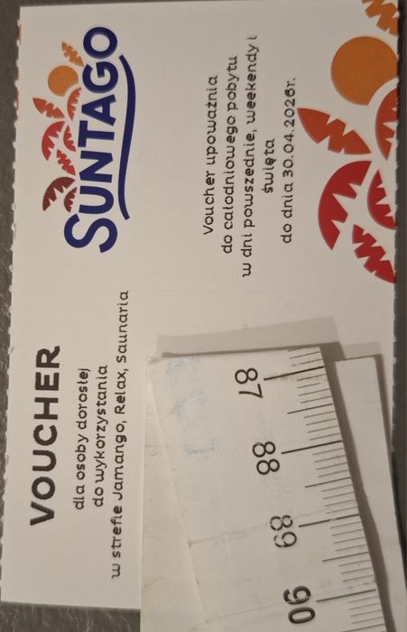 Voucher Suntago 3 strefy do 30 kwietnia