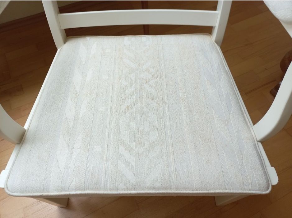 Biały fotel krzesło tron solidny drewno bdb