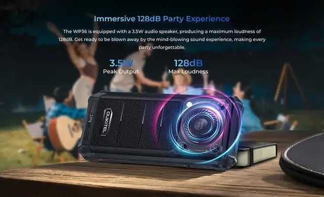 Смартфон Oukitel WP36 8/128Gb Black Громкий динамик 128Дб NFC 10600mAh