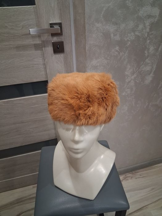 Czapka ruda z naturalnego futerka