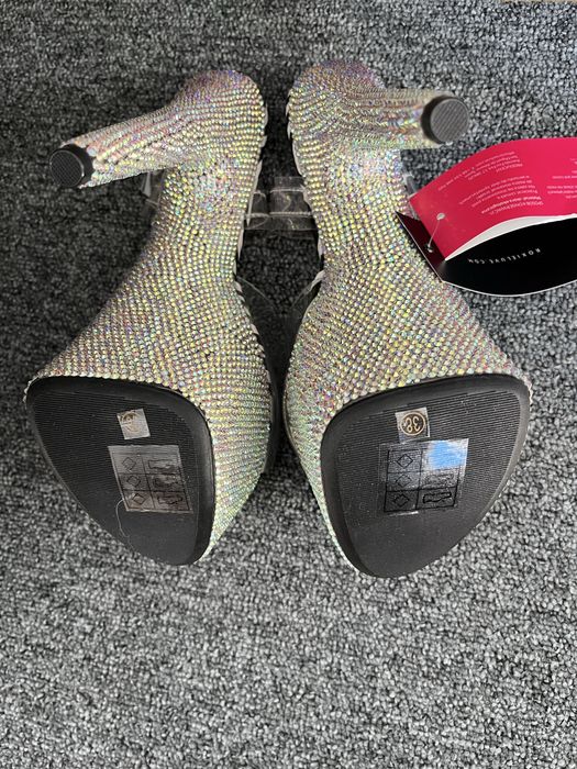 Szpilki Pole Dance 38 zebra cyrkonie nowe Roxie Luve jak pleaser