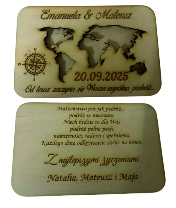 Kartka Mapa Świata Powinszowanie Imiona Data życzenia Podróż pieniądze