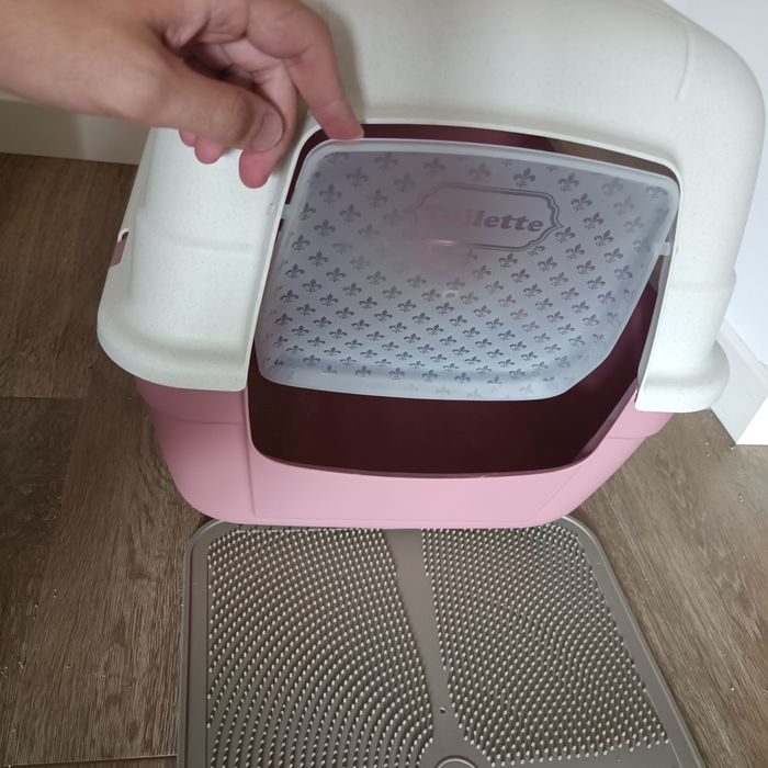 Caixa de areia para gatos com porta