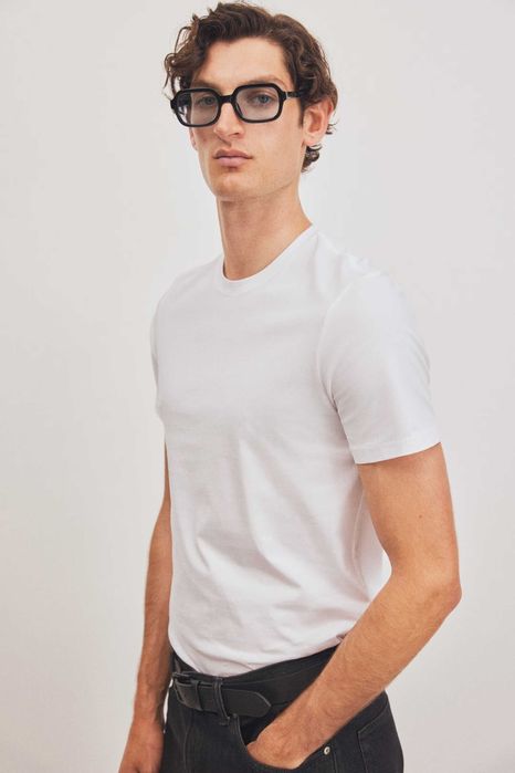 Футболка H&M Premium из хлопка пима, Slim Fit!