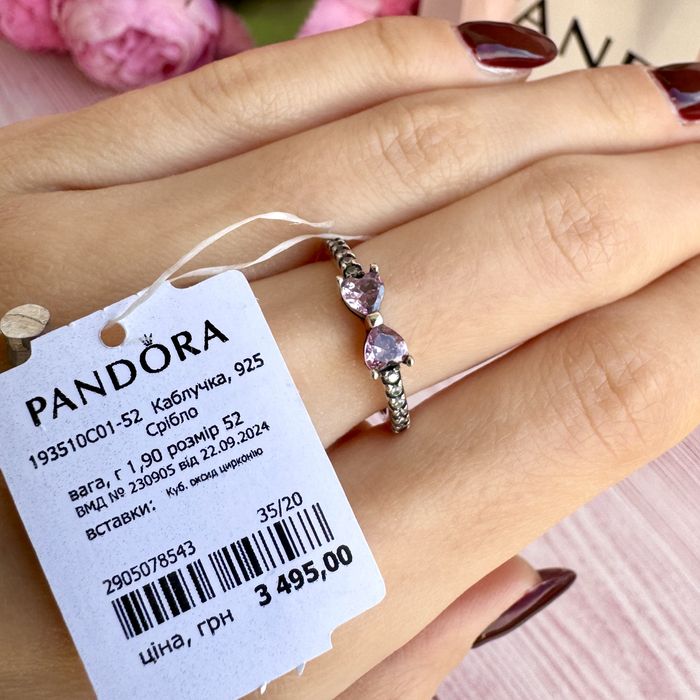 Каблучка Пандора Pandora оригінал кільце Кольцо «Рожевий бант» нова
