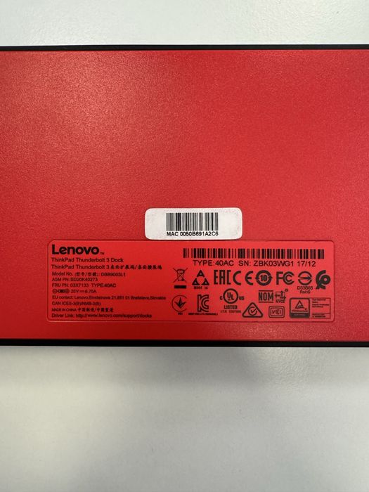 Lenovo ThinkPad Thunderbolt 3 Dock, type 40AC