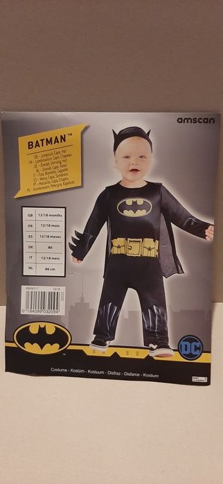 Strój dziecięcy batmana r. 12-18 miesięcy