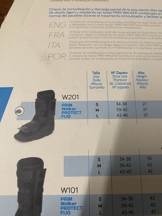 Ortótese para imobilização tíbiotársica