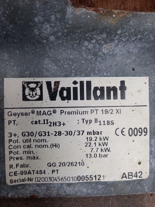 Vendo módulo de ignição para esquentador Vaillant.