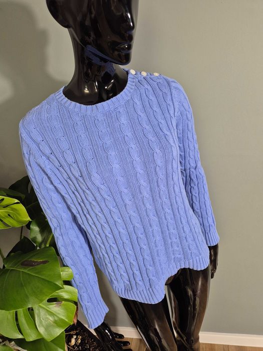 Sweter damski niebieski oryginalny markowy Land's End S 36