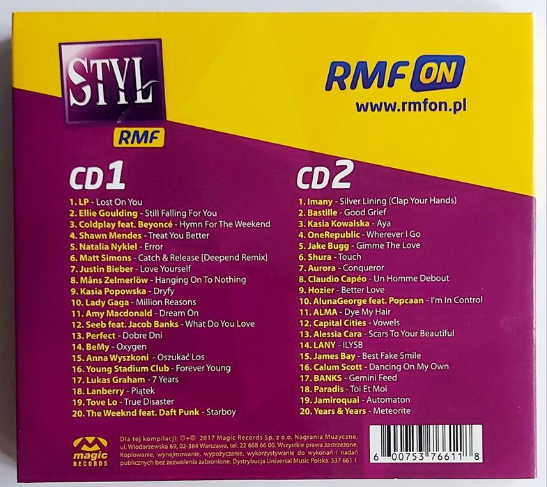 Rmf On Styl vol.6 2CD 2017r Lanberry Hozier LP Lady Gaga Tove Lo Imany