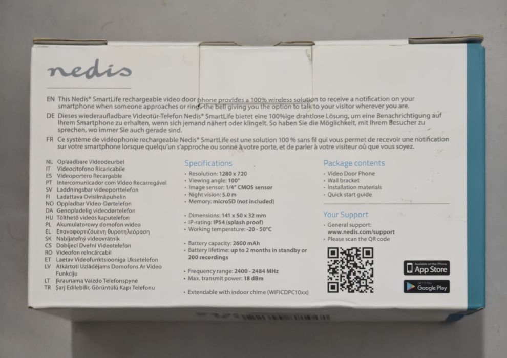 Nedis Video-Porteiro -  Bateria - Wi-Fi