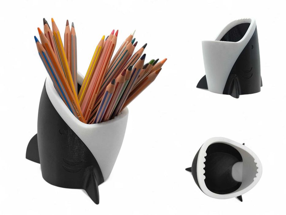 Organizer na biurko–Rekin/Przybornik na kredki,ołówki,długopisy SHARK