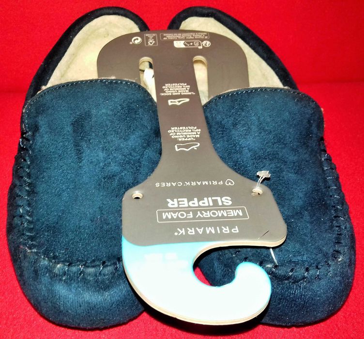 Granatowe kapcie ciepłe mokasyny PRimark 40