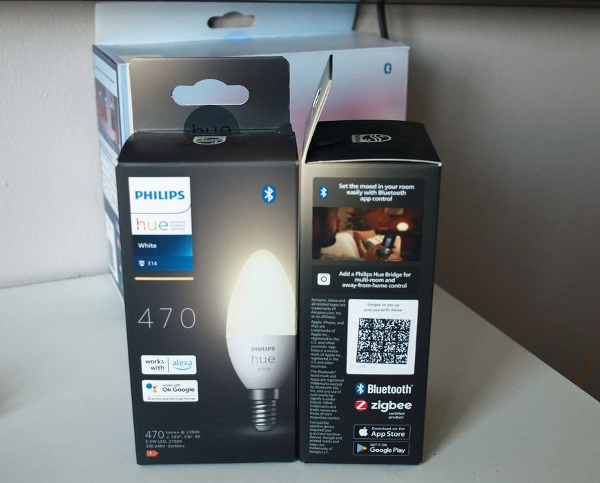 2szt. żarówka LED philips white hue e14 470lumen b39 zigbee bluetooth 2700K 5,5W sterowana