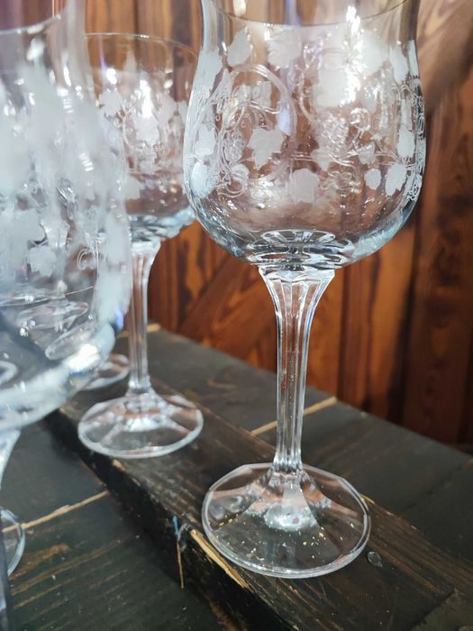 Kieliszki kryształowe do wina Bohemia unikatowe