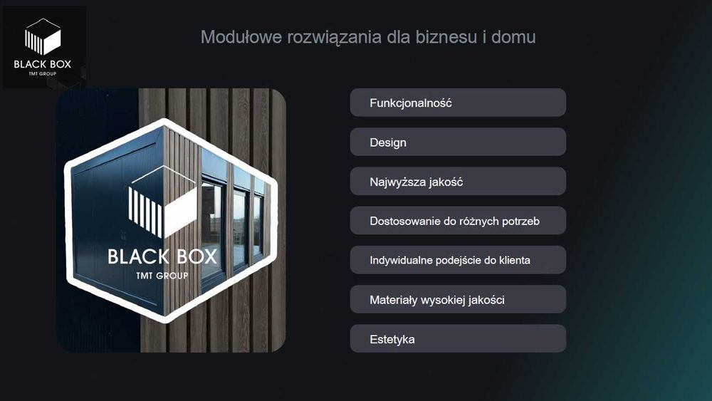 Pawilon 3x6 - Producent kontenerów / pawilonów modułowych - BlackBox
