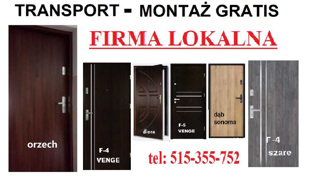 Drzwi do mieszkania WEJŚCIOWE, zewnętrzne z MONTAŻEM, antywłamaniowe