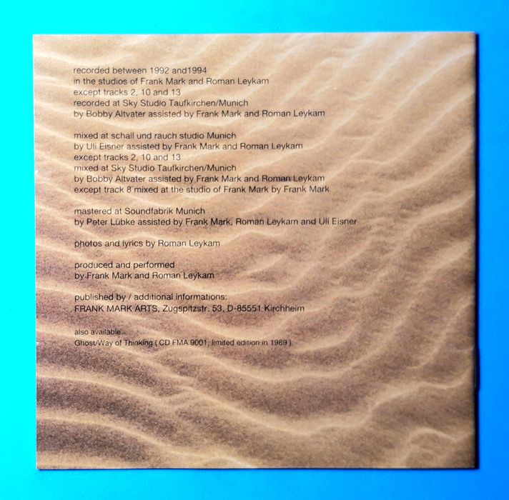 Roman Leykam & Frank Mark – Sensitive (CD, 1994)
