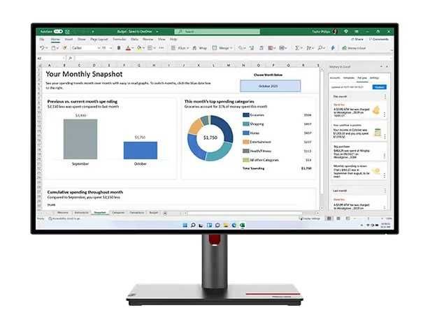 Monitor Lenovo ThinkVision P27H-30 27" LED IPS (USB-C, Docking) NOVO