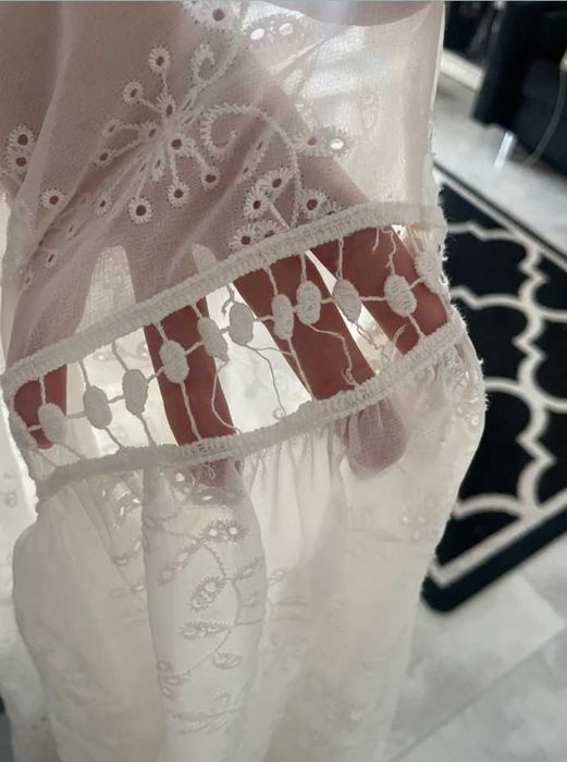 Zara koronkowa sukienka tunika koszula bluzka z halka boho M
