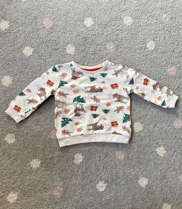 Świąteczna bluza niemowlęca, kremowa, so cute, 80