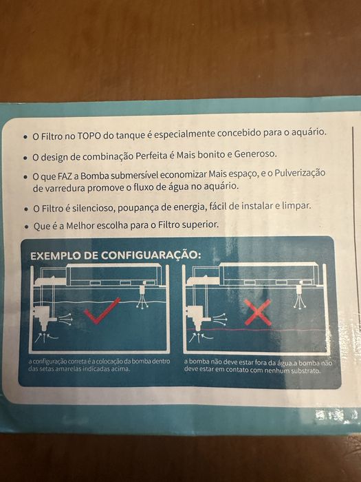 Filtro Aquário Exterior Superior Novo