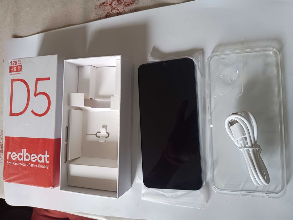 TLM Rebimi D5 128GB ROM novo na caixa Smartphone Android com cabo USB e capa