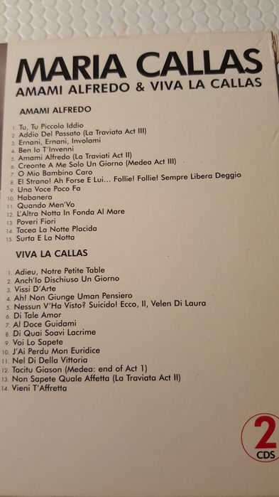 2 CD Maria Callas - Álbum Duplo (Portes incluídos)