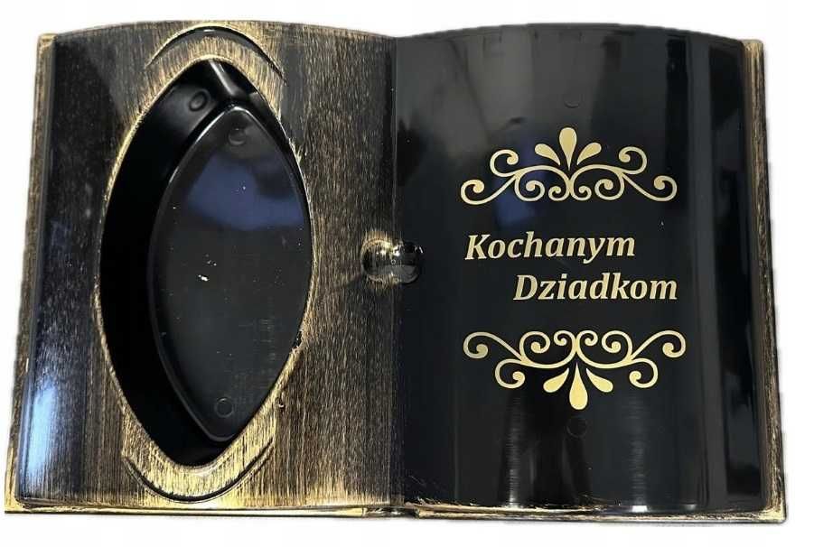 Doniczka KSIĘGA kwiaty na cmentarz Kochanym Dziadkom Babcia Dziadek