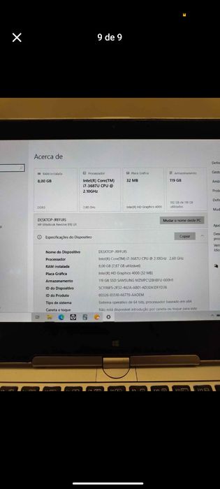 Computador portátil HP elite book