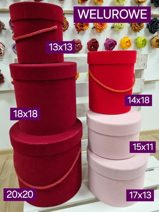 Pudełka FLOWER BOX welurowe i zwykle PREMIUM