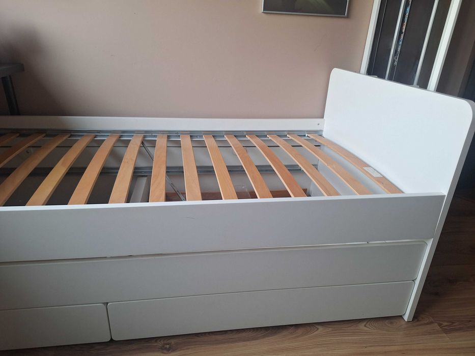 IKEA Slakt rama łóżka z łóżkiem dolnym i szufladami. Bez materacy