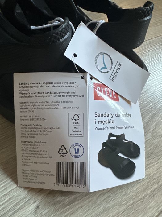 Sandały czarne uniseks