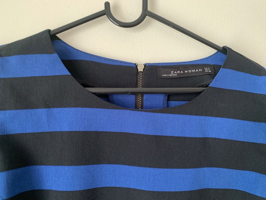 Zara Blue Striped Top, Size S