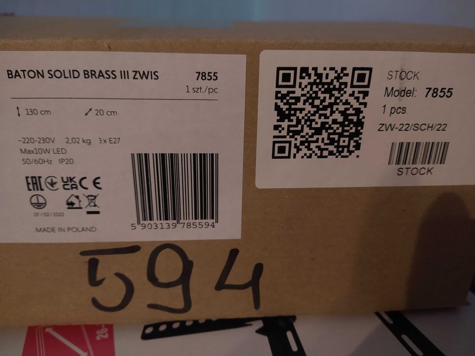 LAMPA WISZĄCA baton solid brass III  7855 nowodvorski lighting