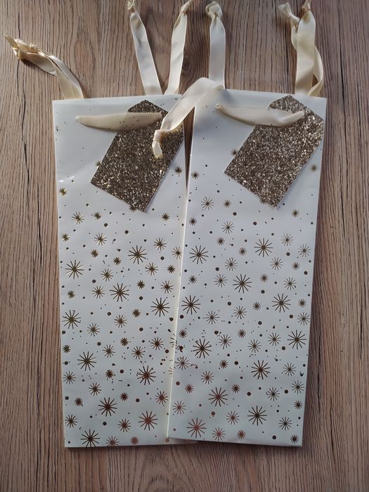 2 nowe torebki papierowe na prezent (butelka)