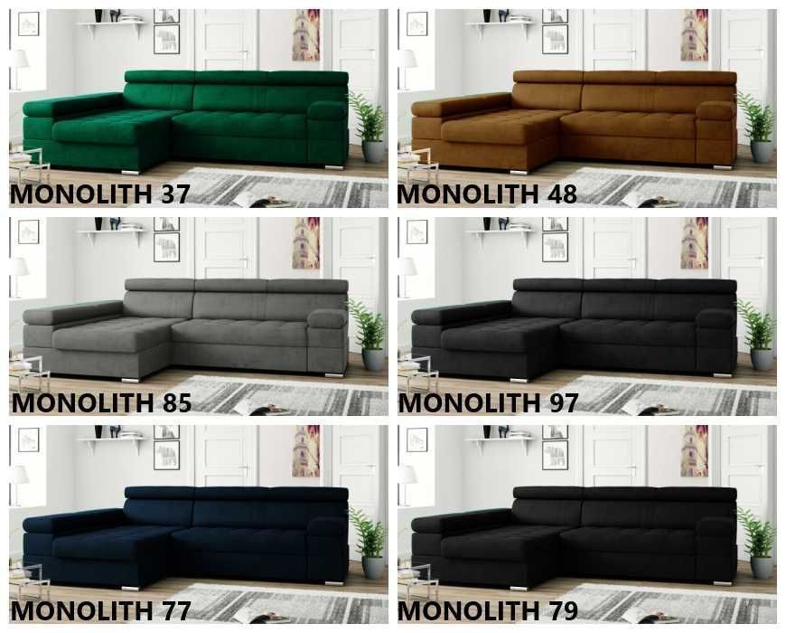 Narożnik PAULO rogówka REGULOWANE zagłówki sofa  narożna PLAMOODPORNA