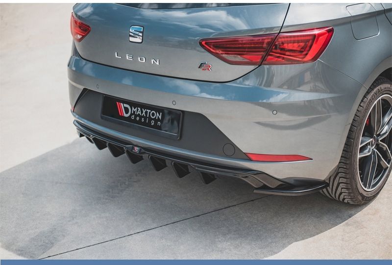 DIFUSOR TRASEIRO SEAT LEON 5F 2017-2020 PRETO FOSCO