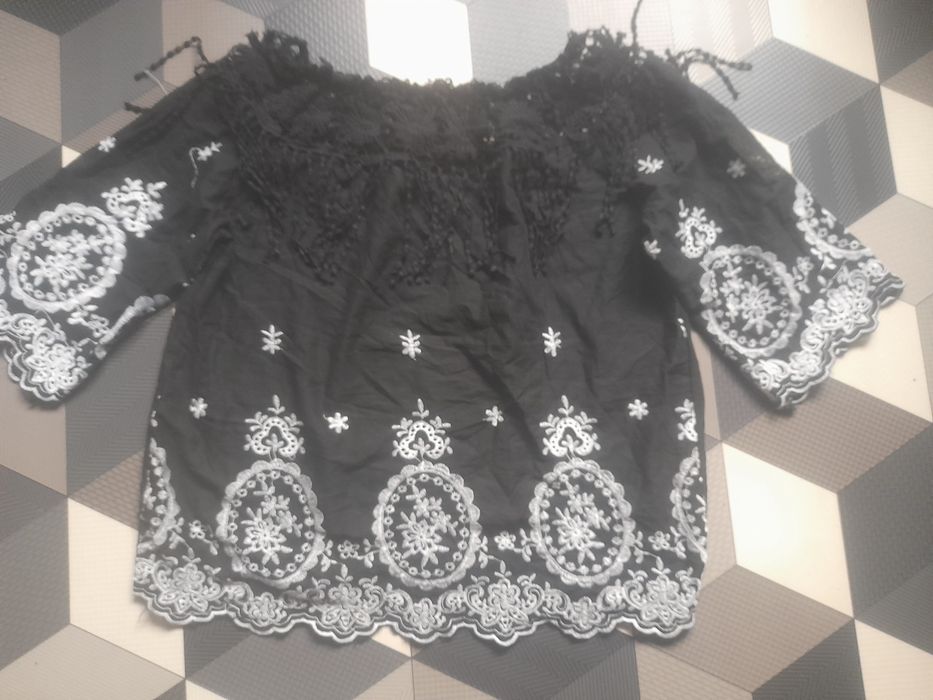 Bluzka hiszpanka koronka boho roz brak polecam na M
