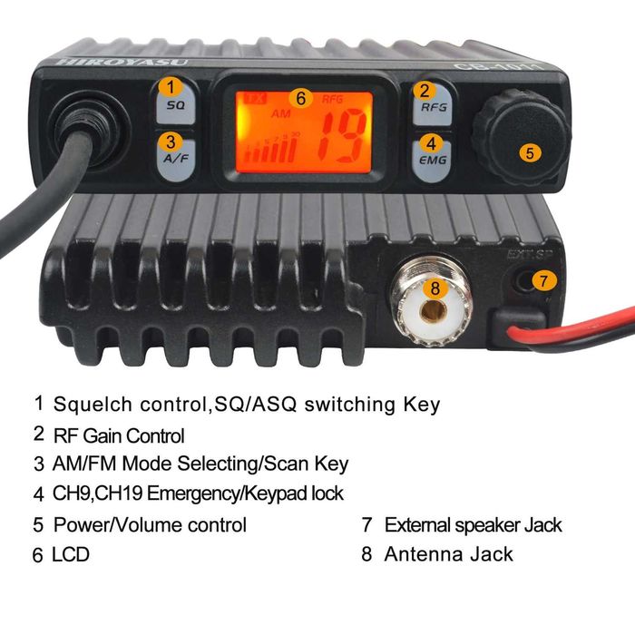CB радиостанция 27 МГц. HIROYASU CB-1011 + Антенна.