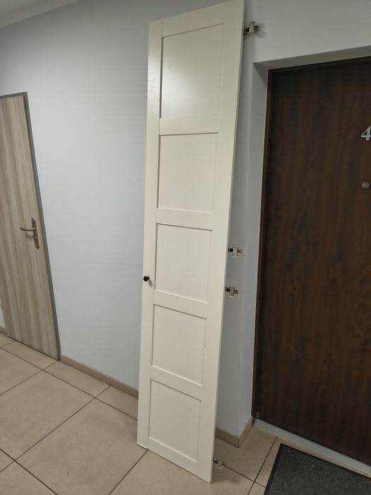 4 skrzydła drzwi frontowe IKEA do szafy PAX - Białe Bergsbo 236 cm