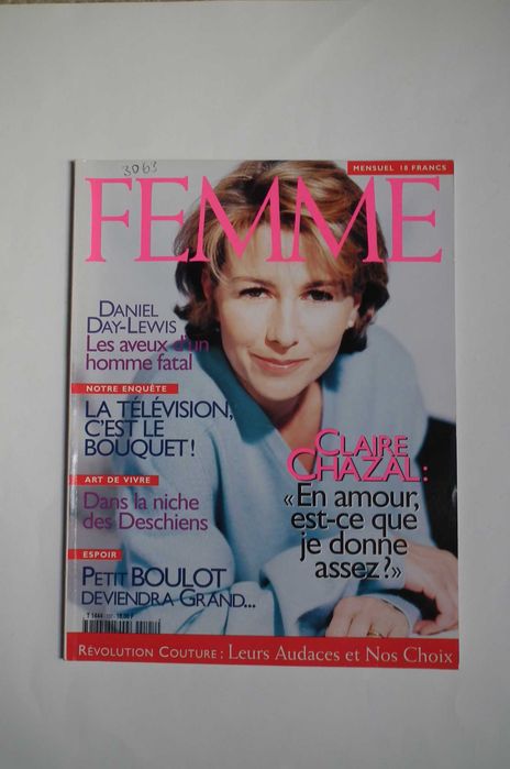 Revista Femme, 107, Março 1997. Claire Chazal. Envio grátis.