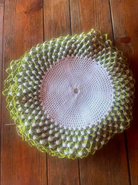 Conjunto de 6 naperons de crochê artesanal 40cm diâmetro