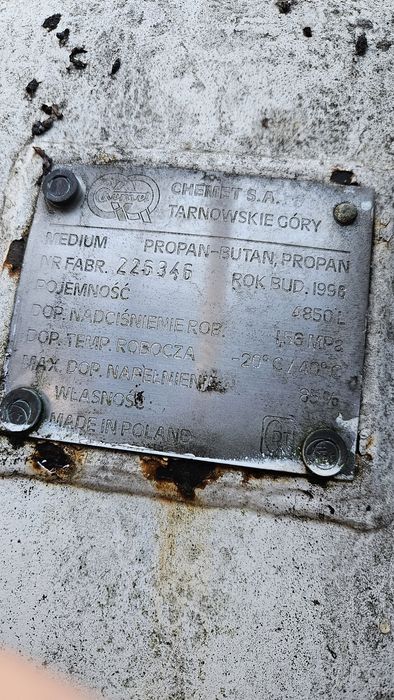 Zbiornik na gaz propan butan 4850l butla
