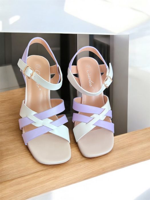 37 Sklep Nowe sandały damskie na słupku purple